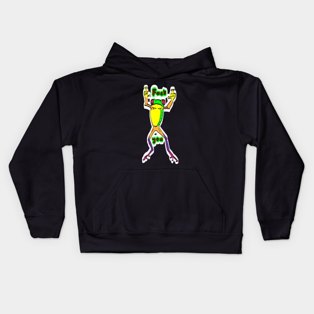 Emotional frog Kids Hoodie by MadArtist123